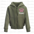 Load image into Gallery viewer, Embroidered Zip Up Hoodie Jacket - Crown Design
