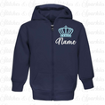 Load image into Gallery viewer, Embroidered Zip Up Hoodie Jacket - Crown Design
