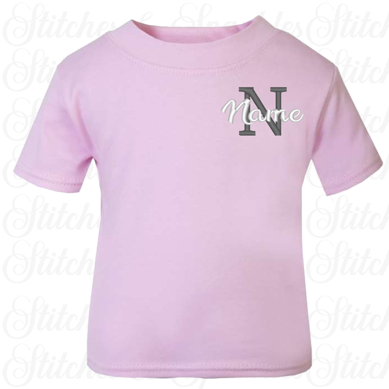Embrodiered T-shirt Initial & Name