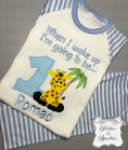 Load image into Gallery viewer, Embroidered Birthday Safari Zoo Animal Pyjamas
