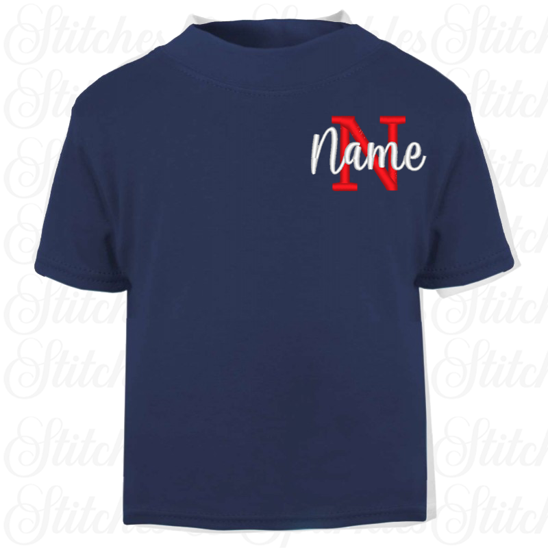 Embrodiered T-shirt Initial & Name