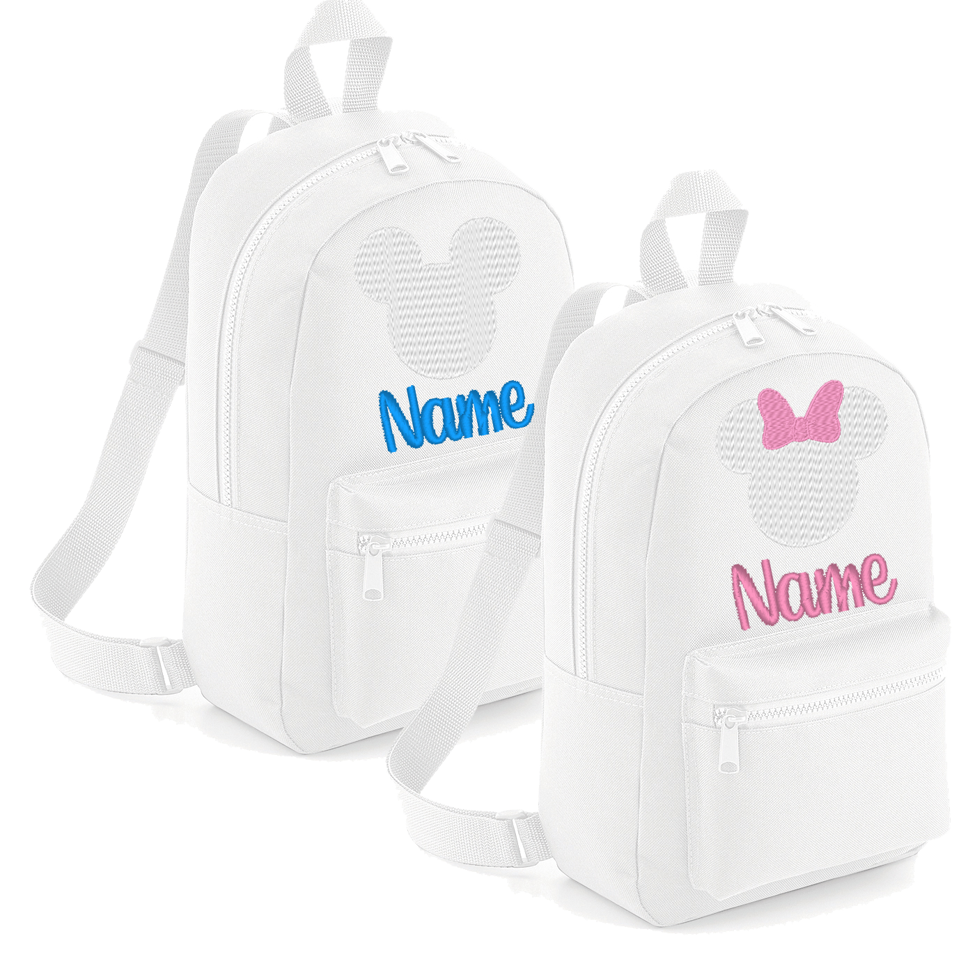 Embroidered Minnie Mickey Mouse Backpack Stitches Sparkles