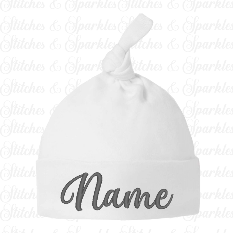 Embroidered Knotted Baby Hats