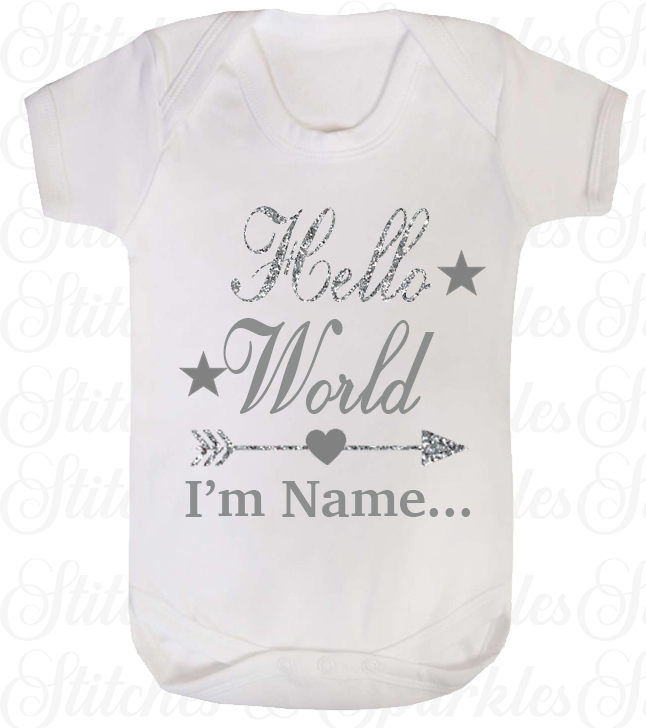 Hello World... Baby Announcment Vest